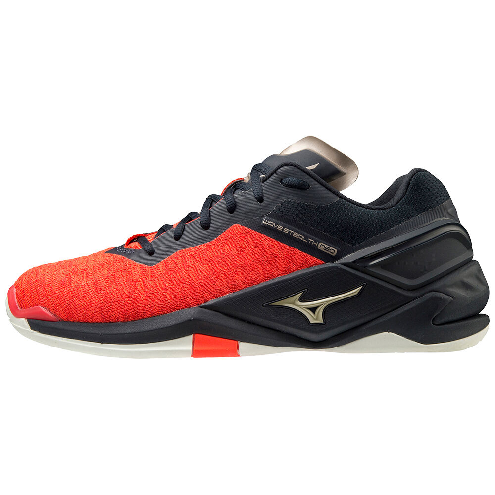 Mizuno Wave Stealth Neo Férfi Kézilabda Cipő Fekete/Narancssárga/Arany PZU038195